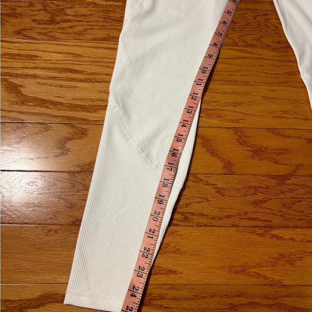 White Ribbed Leggings - Picture 6 of 7